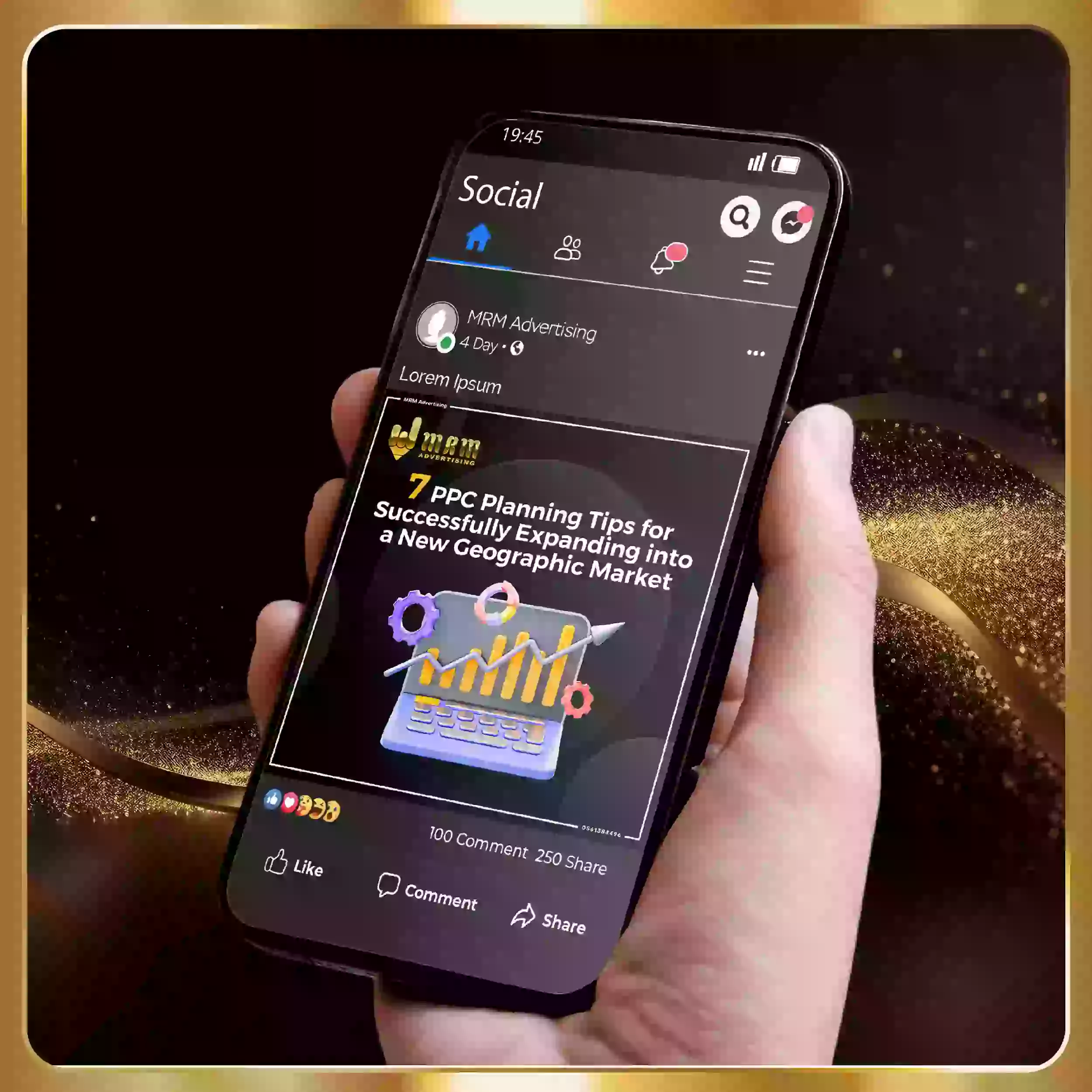 Phone with social media event promotion  